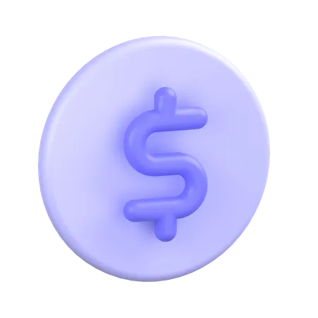 Pièce d'un dollar  3D Icon