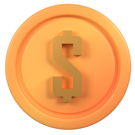 Pièce d'un dollar  3D Icon