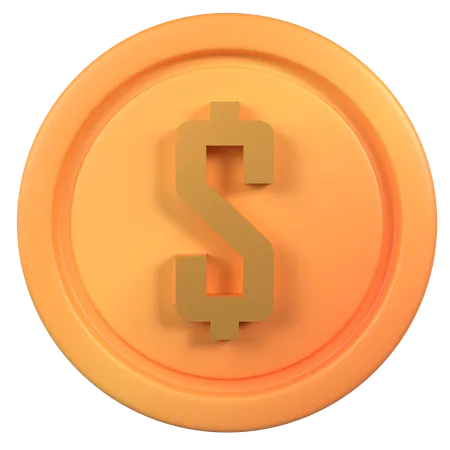 Pièce d'un dollar  3D Icon