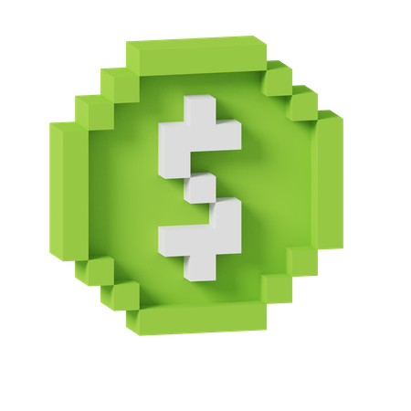 Pièce d'un dollar  3D Icon