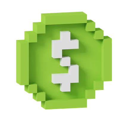 Pièce d'un dollar  3D Icon