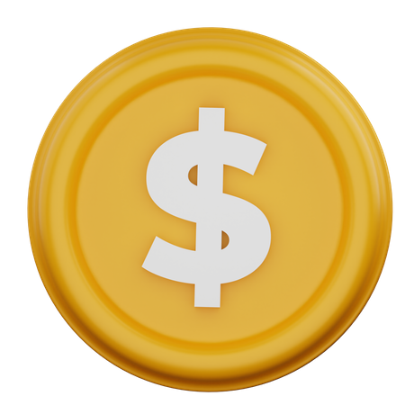 Pièce d'un dollar  3D Icon