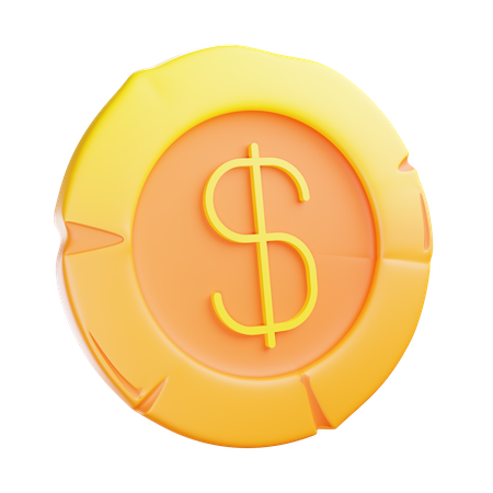 Pièce d'un dollar  3D Icon