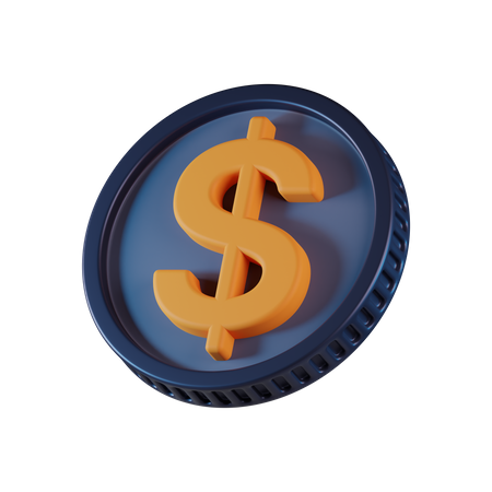 Pièce d'un dollar  3D Icon