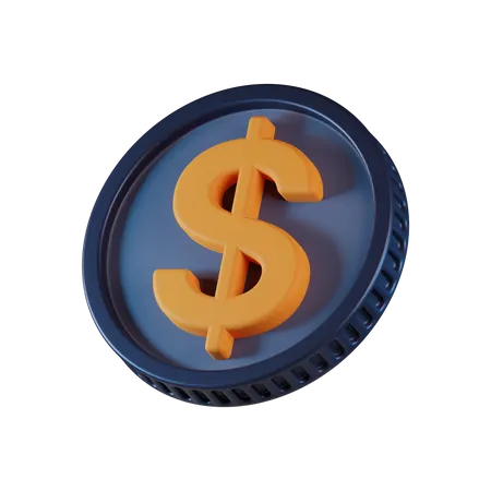 Pièce d'un dollar  3D Icon