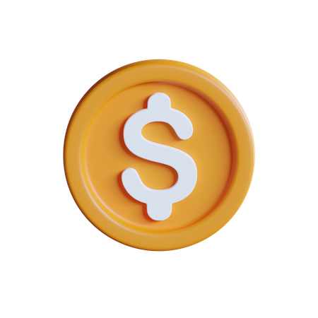 Pièce d'un dollar  3D Icon