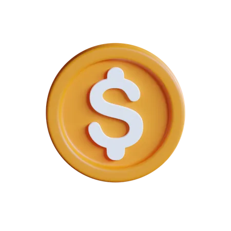 Pièce d'un dollar  3D Icon