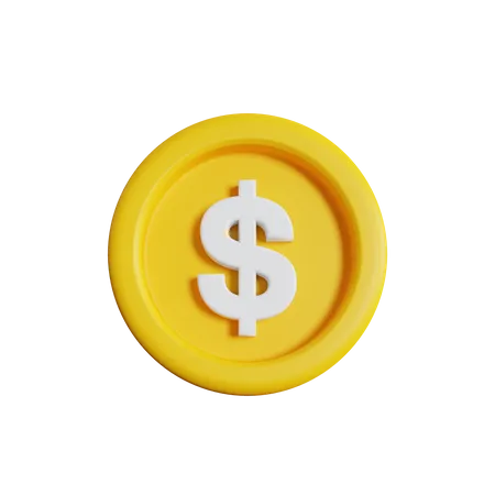 Pièce d'un dollar  3D Icon