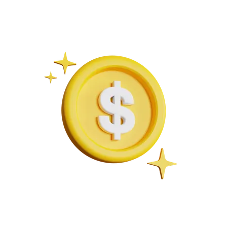 Pièce d'un dollar  3D Icon