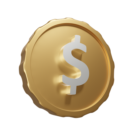 Pièce d'un dollar  3D Icon