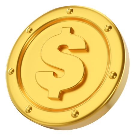 Pièce d'un dollar  3D Icon