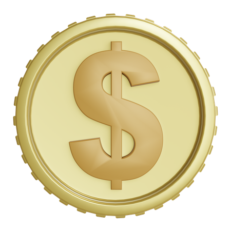 Pièce d'un dollar  3D Icon