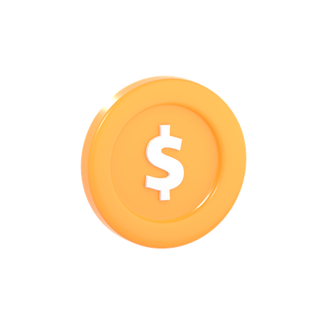 Pièce d'un dollar  3D Icon