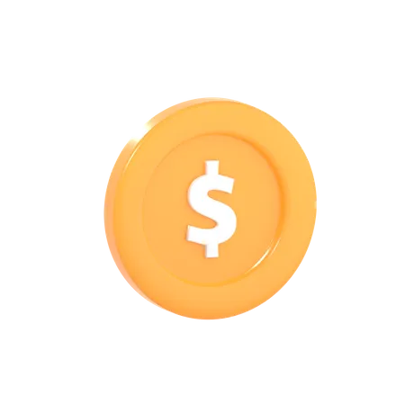 Pièce d'un dollar  3D Icon