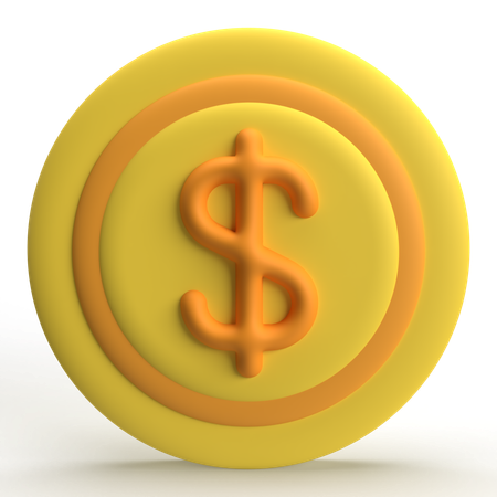 Pièce d'un dollar  3D Icon