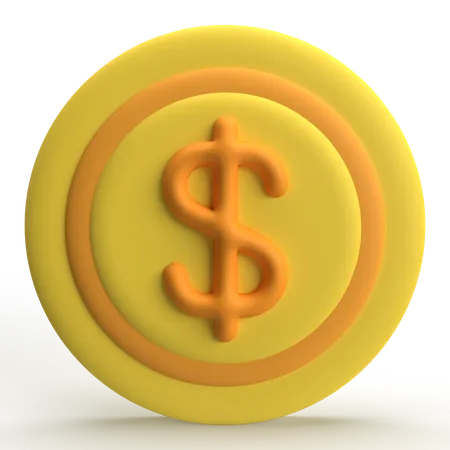 Pièce d'un dollar  3D Icon