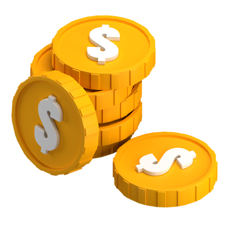 Pièces d'un dollar  3D Icon