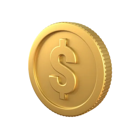 Pièce d'or d'un dollar  3D Icon