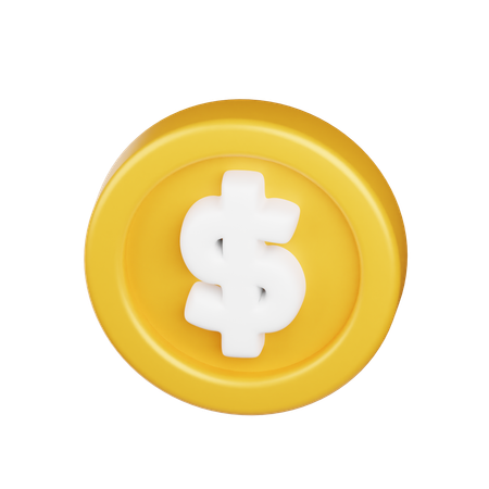 Pièce d'un dollar  3D Icon