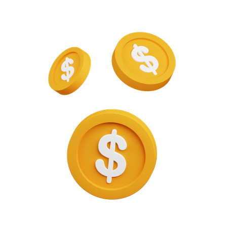 Pièce d'un dollar  3D Icon