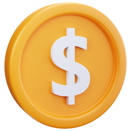 Pièce d'un dollar  3D Icon