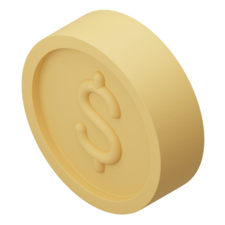Pièce d'un dollar  3D Icon