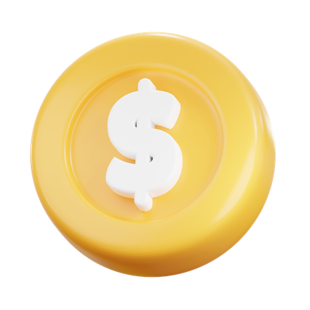 Pièce d'un dollar  3D Icon