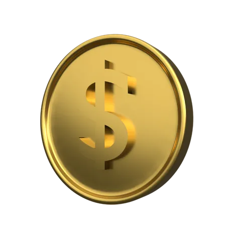 Pièce d'un dollar  3D Icon