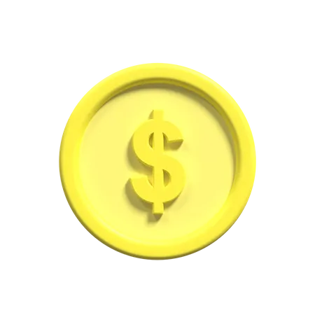 Pièce d'un dollar  3D Icon