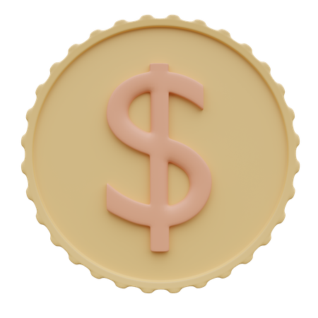 Pièce d'un dollar  3D Icon