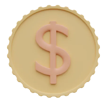 Pièce d'un dollar  3D Icon