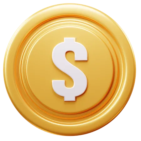 Pièce d'un dollar  3D Icon