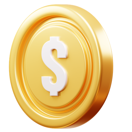 Pièce d'un dollar  3D Icon