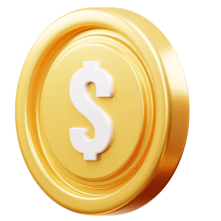 Pièce d'un dollar  3D Icon