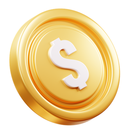 Pièce d'un dollar  3D Icon