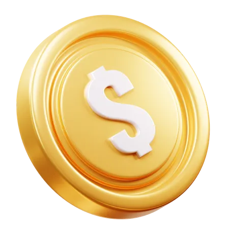 Pièce d'un dollar  3D Icon