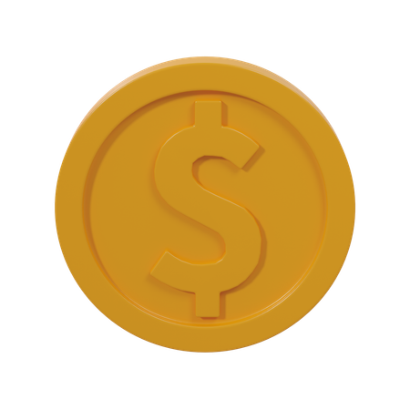 Pièce d'un dollar  3D Icon