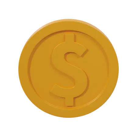 Pièce d'un dollar  3D Icon