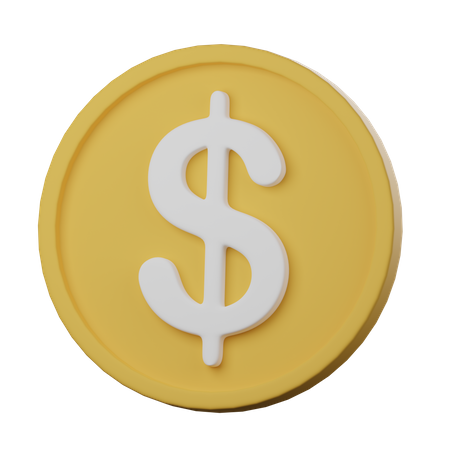 Pièce d'un dollar  3D Icon