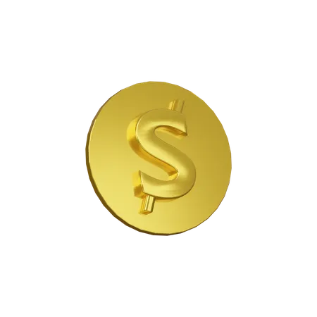 Pièce d'un dollar  3D Icon