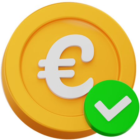 Pièce en euro confirmée  3D Icon