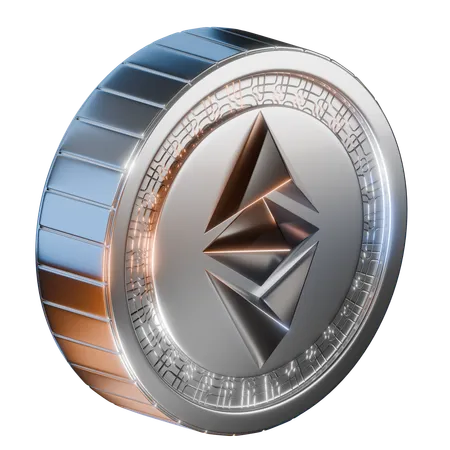 Pièce classique d'Ethereum  3D Icon