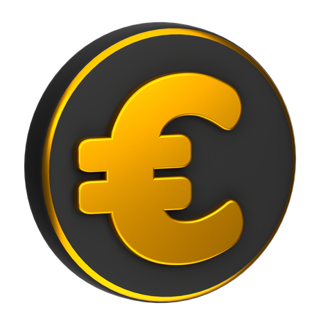 Pièce en euros  3D Icon