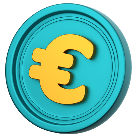 Pièce en euros  3D Icon