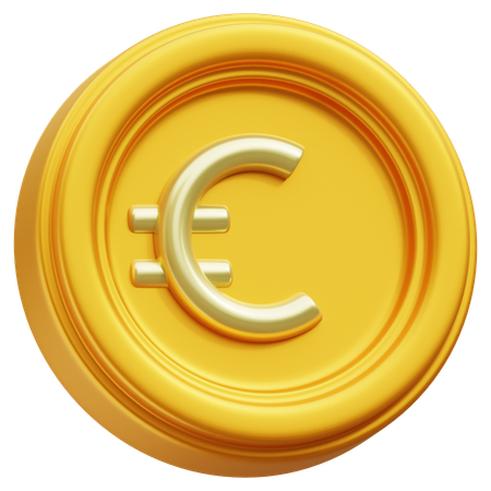 Pièce en euros  3D Icon