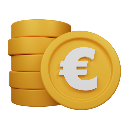 Pièce en euros  3D Icon