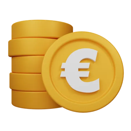 Pièce en euros  3D Icon