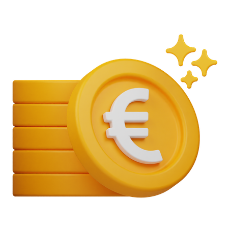 Pièce en euros  3D Icon