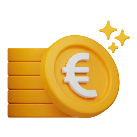 Pièce en euros  3D Icon