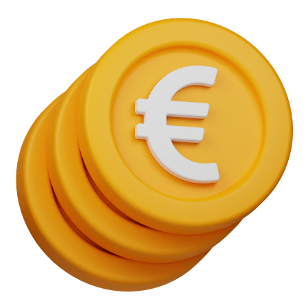 Pièce en euros  3D Icon